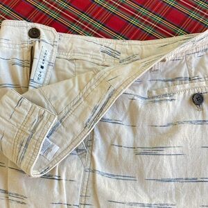 Cream and Blue Patterned Shorts